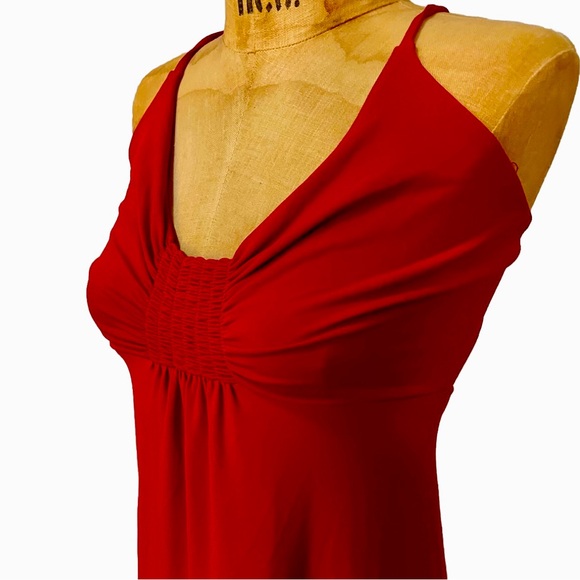 MODA International Victoria’s Secret Ruched Train back Red Cocktail Dress S - Picture 2 of 7